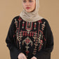 Black Tatreez Kaftan