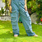 Blue Multi Pocket Cargo Jeans Women