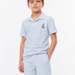 BOYS EMBROIDERED WAFFLE POLO CO-ORD SET