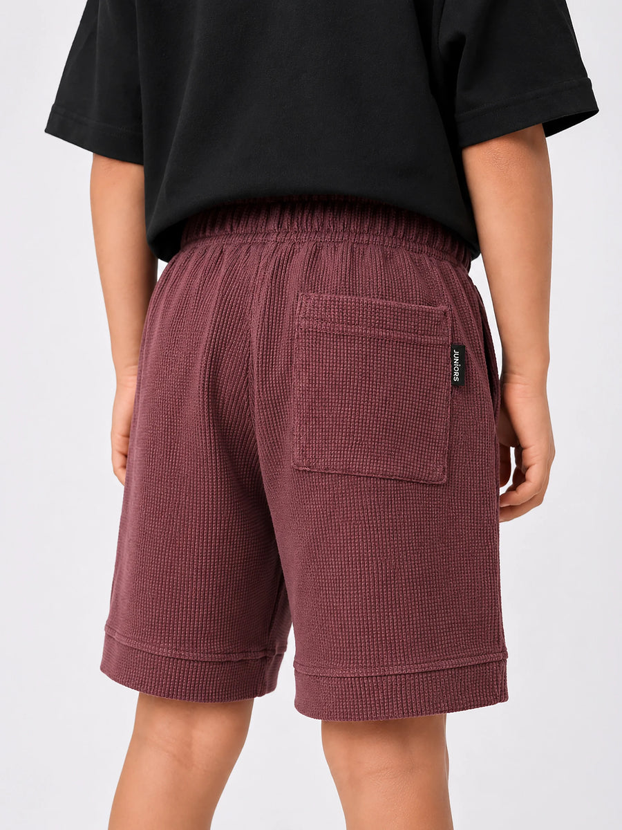 BOYS PANELED WAFFLE SHORTS