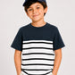 BOYS TEXTURED PANEL STRIPED TEE