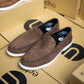 Brown Suede Penny Loafers