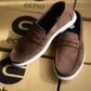 Brown Tie Suede Penny Loafers