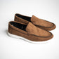 Brown Suede Penny Loafers