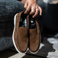 Brown Suede Penny Loafers