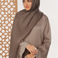 Brown Textured Embroidered Abaya