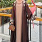 Brown Tribal Kimono Abaya