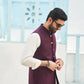 Burgundy Suiting Waistcoat - Round Cut - Men