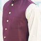 Burgundy Suiting Waistcoat - Round Cut - Men