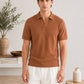 Camel Waffle Johhny Resort Collar Polo - Men