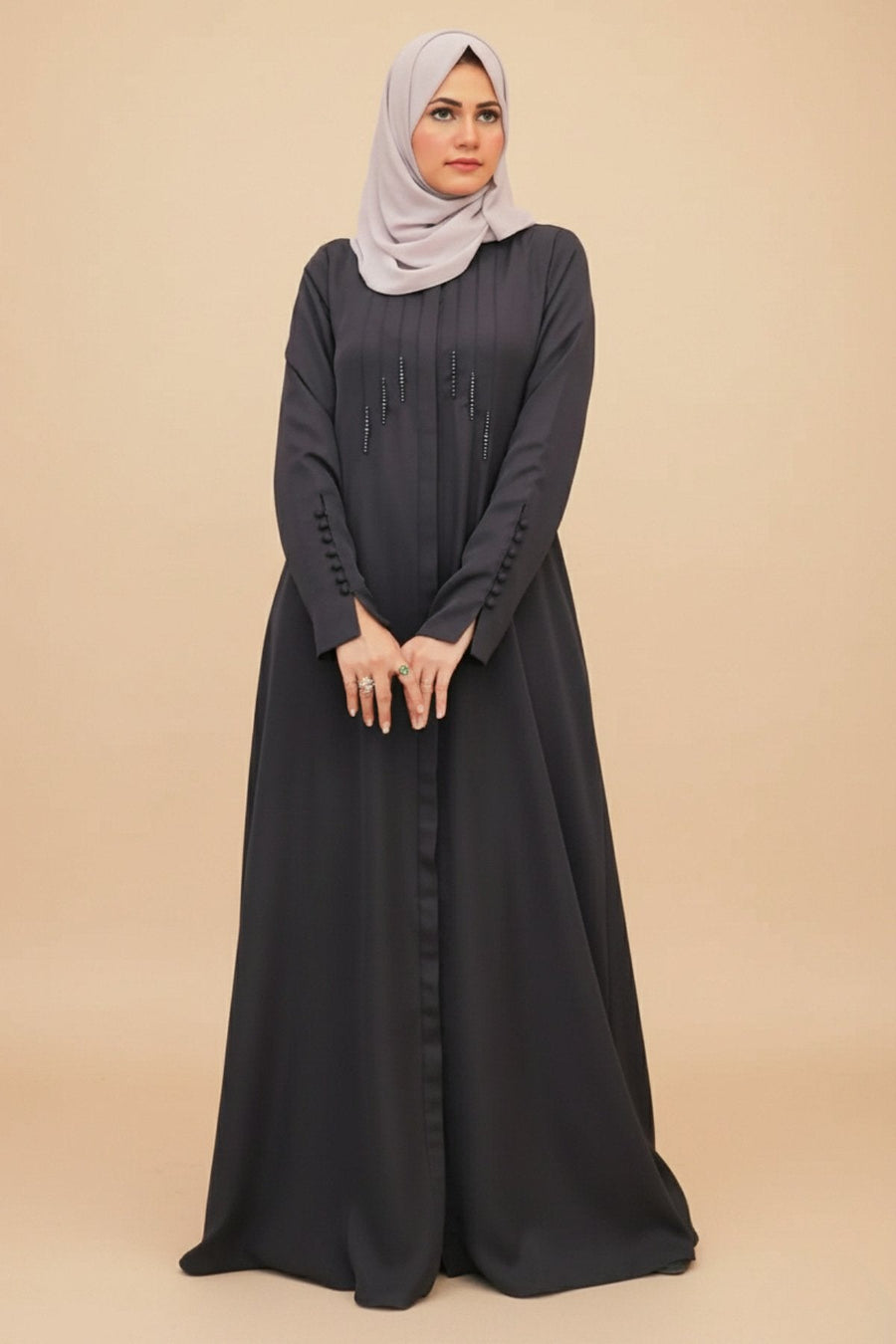 Charcoal Grey Flare Abaya