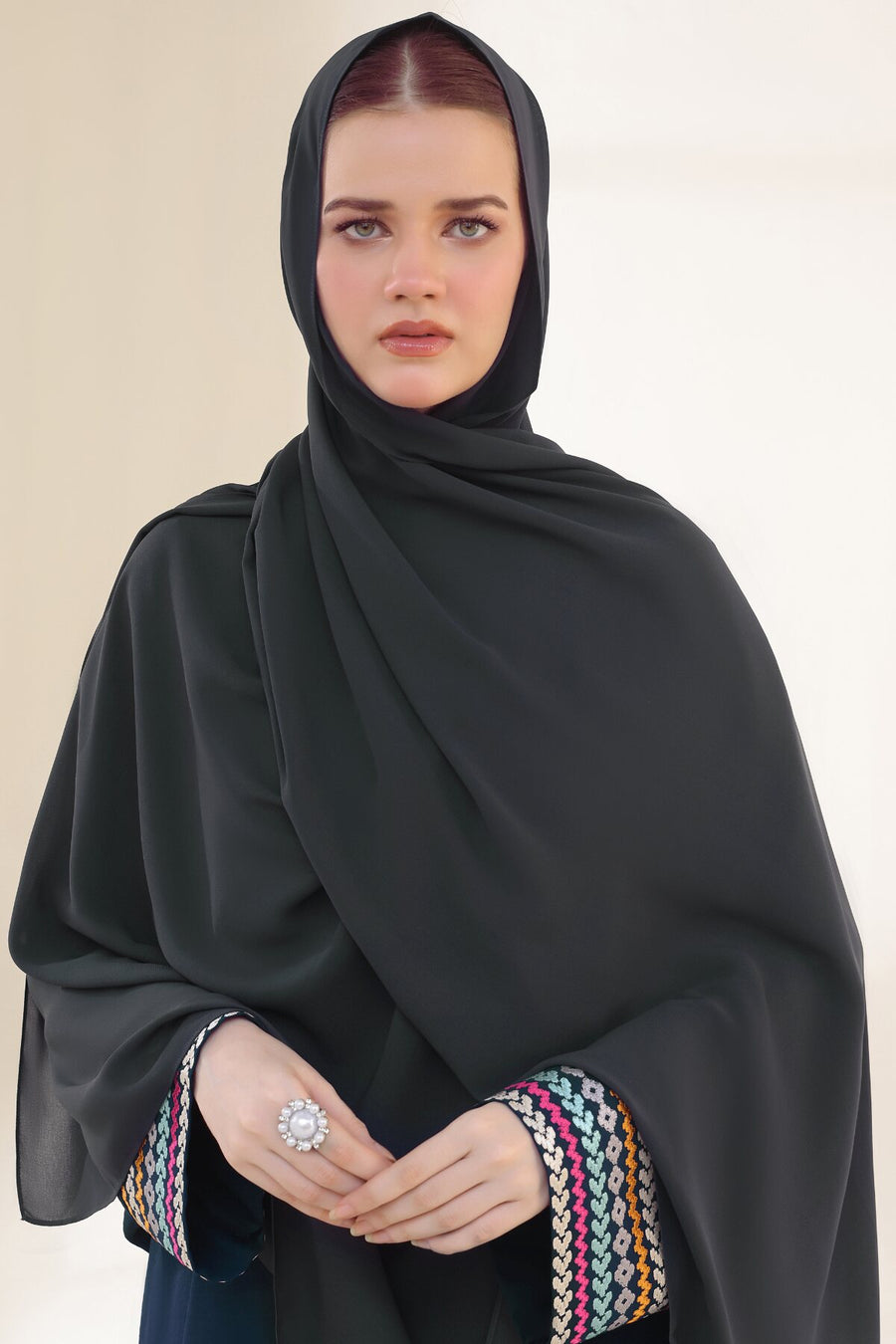 Charcoal Grey Georgette Hijab