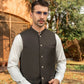 Dark Brown Suiting Waistcoat - Round Cut - Men
