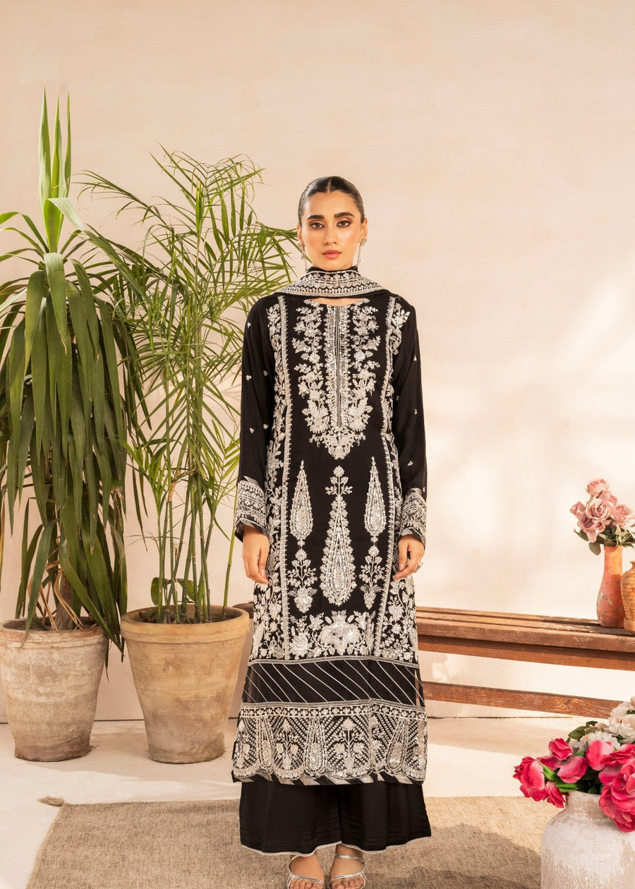 rang-e-bahar Georgette chiffon Black 3Pc suit komal-5-S