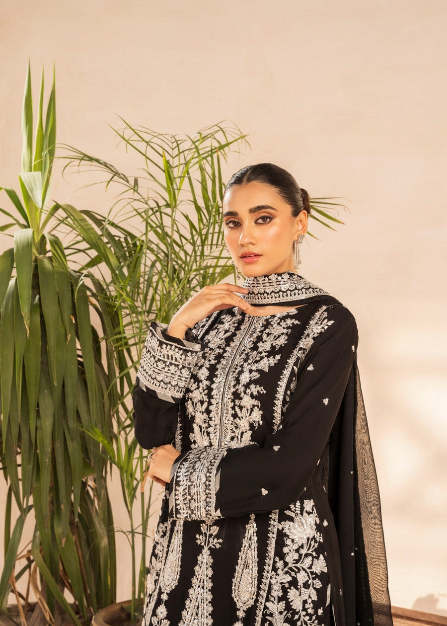 rang-e-bahar Georgette chiffon Black 3Pc suit komal-5-S