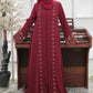 Deep Carmine Embroidered Abaya