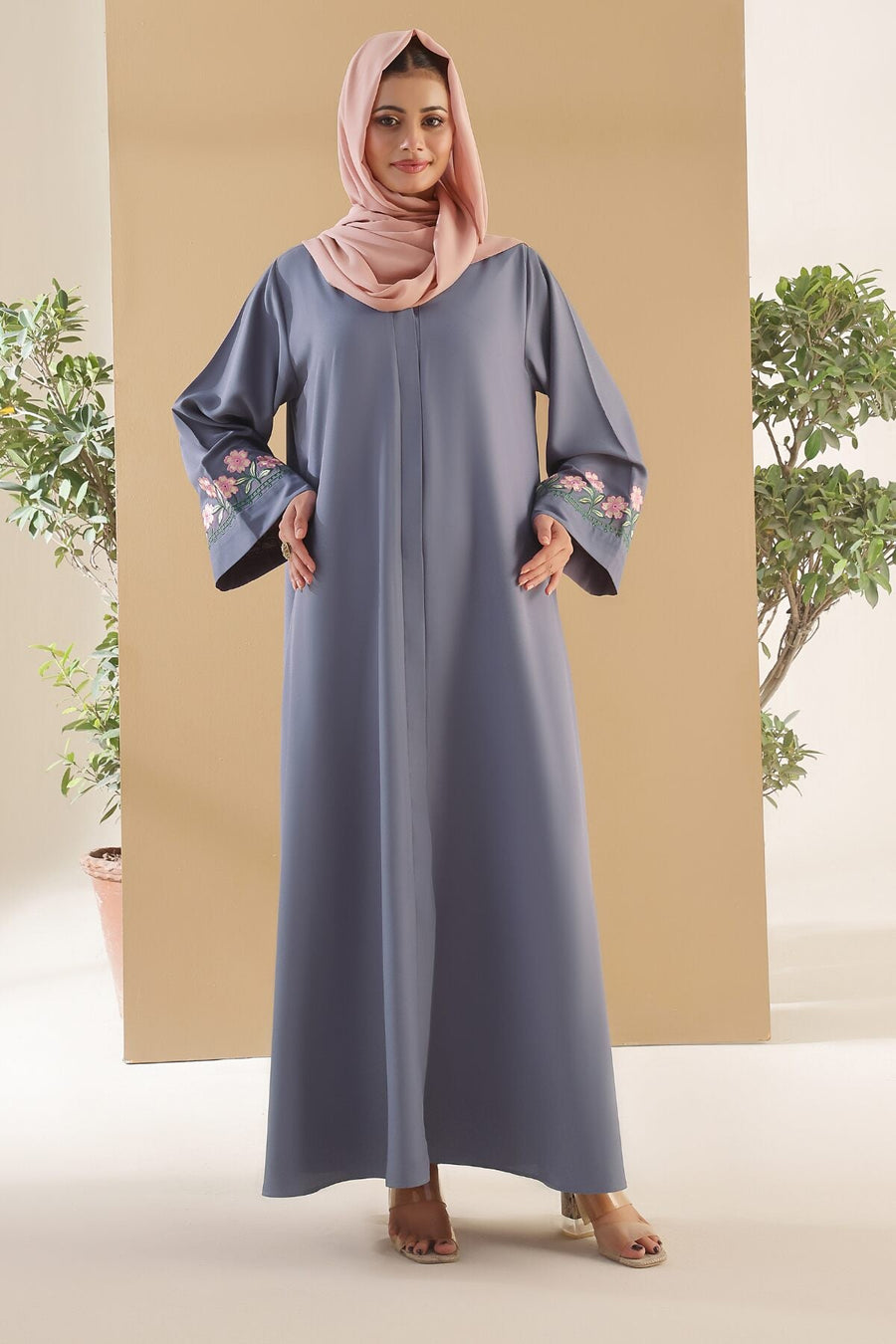 Dolphin Bloom Embroidered Abaya