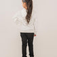 GIRLS WHITE FLEECE HOODIE