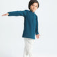 French Blue Cotton Kurta Trouser - Kids