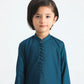 French Blue Cotton Kurta Trouser - Kids