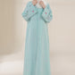 Frost Blue Embroidered Abaya