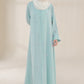 Frost Blue Embroidered Abaya