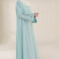 Frost Blue Embroidered Abaya