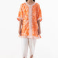Stitched Kids Orange Printed Baggy Shirt