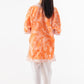 Stitched Kids Orange Printed Baggy Shirt