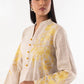 Stitched Beige Slub Embroidered Shirt