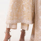 Stitched Beige Embroidered Culotte