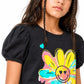 GIRLS PUFF SLEEVE SMILEY DAISY TEE