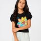 GIRLS PUFF SLEEVE SMILEY DAISY TEE