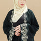 Gold Cross Stitch Embroidered Abaya