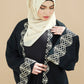 Gold Cross Stitch Embroidered Abaya