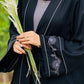 Grey Floral Embroidered Abaya