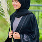 Grey Floral Embroidered Abaya