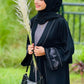 Grey Floral Embroidered Abaya