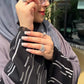 Grey Pleated Embroidered Abaya