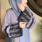 Grey Pleated Embroidered Abaya