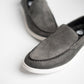 Grey Suede Penny Loafers