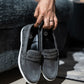 Grey Tie Suede Penny Loafers