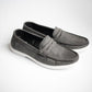 Grey Tie Suede Penny Loafers