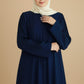 Gulf Blue Pleated Abaya