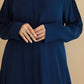 Gulf Blue Pleated Abaya