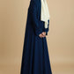 Gulf Blue Pleated Abaya