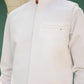 Off White Blended Waistcoat - Straigth Cut - Men