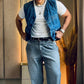 Grey Urban Pleat Relaxed Jeans