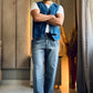Grey Urban Pleat Relaxed Jeans