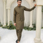 Olive Green Blended Waistcoat - Straigth Cut - Men